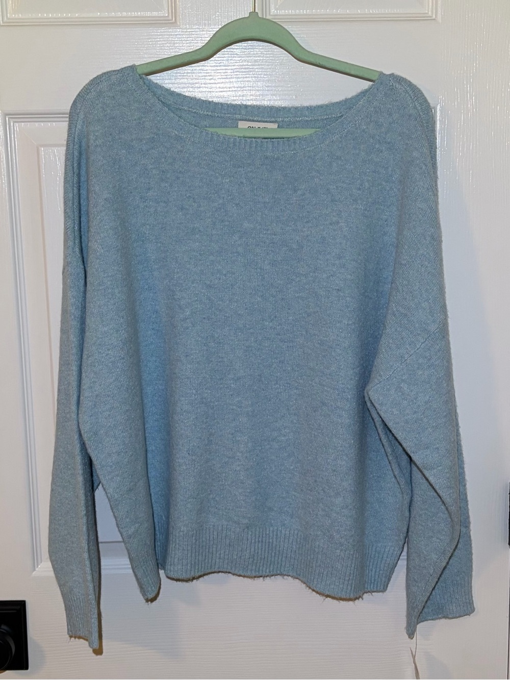 NWT Super Soft Cozy Light Blue Women's Crewneck Pullover Sweater. Size XXL